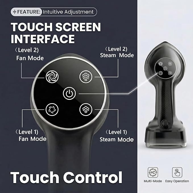 Vacuum Steamer for Clothes Handheld: 3600Pa Powerful Suction,Portable Travel Garment Steamer,400ml WaterTank, LED Display,15s Heat-Up,2-in-1 Steaming & Ironing,No Leak&Stable Steam(for 110-120V)