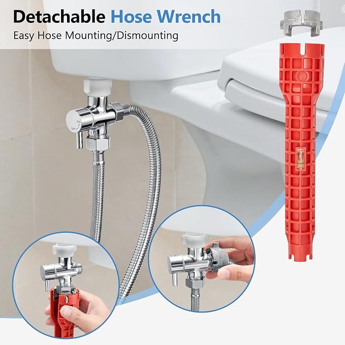SPACEREST Handheld Bidet Sprayer for Toilet, Leak-Proof Stainless Steel Bidet Attachment for Toilet, Adjustable Spray Angle & Water Pressure, Toilet Sprayer for Personal Care, Postpartum (Silver)