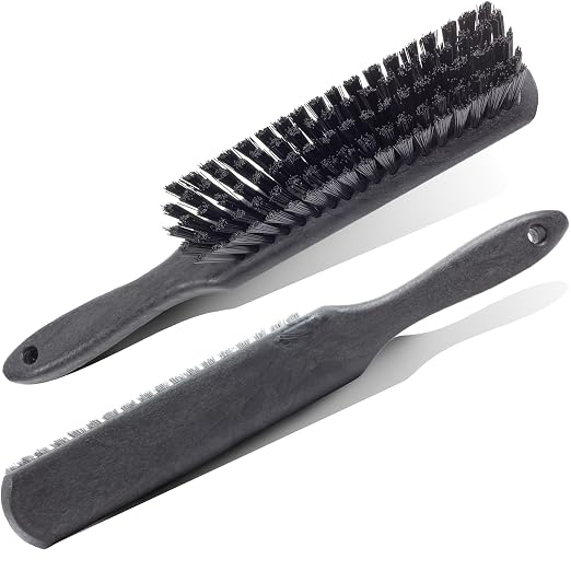 SPARTA 8 Inch Soft Counter Brush with Polyester Bristles and 5 Inch Handle, Color Coded Handheld Broom for Tables Countertops and Foodservice Surfaces, 13 Inch Overall Length, Black, Pack of 6