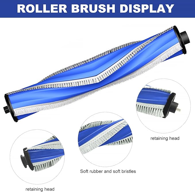 Replacement Accessories Parts Compatible with ECOVACS DEEBOT T30S Combo Robot Vacuum Cleaner.（2 Main Brush,6 Side Brushes,6 Hepa Filters,8 Mop Pads,6 dust Bags）