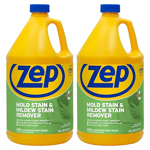 Zep Mold Stain and Mildew Stain Remover 1 Gallon (Case of 2) ZUMILDEW128 - Professional Strength No Scrub Formula