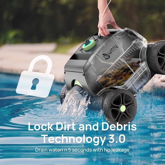 (2026 Upgraded) Robotic Pool Vacuum for Above Ground Pool - 6600mAh for 130mins Runtime & 50W Powerful Suction, Self-Parking Pool Cleaner with 180μm Filter Tray Up to 1300 Sq. Ft (White&Green)