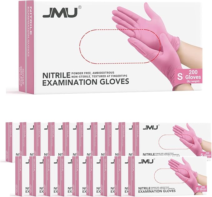 JMU 200 Nitrile Exam Gloves, 3.5Mil, Powder-Free Latex-Free Disposable Non-Sterile Protective Gloves, 1200/2000/4000 Count