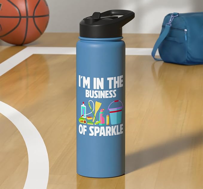 Im in the Business of Sparkle Cleaning Stainless Steel Insulated Water Bottle