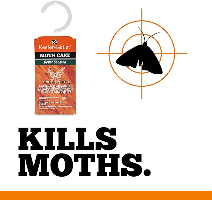 Reefer Galler NO Moth Closet Hanger - Kills Clothes Moths, Carpet Beetles, Eggs & Larvae, 6 Pack