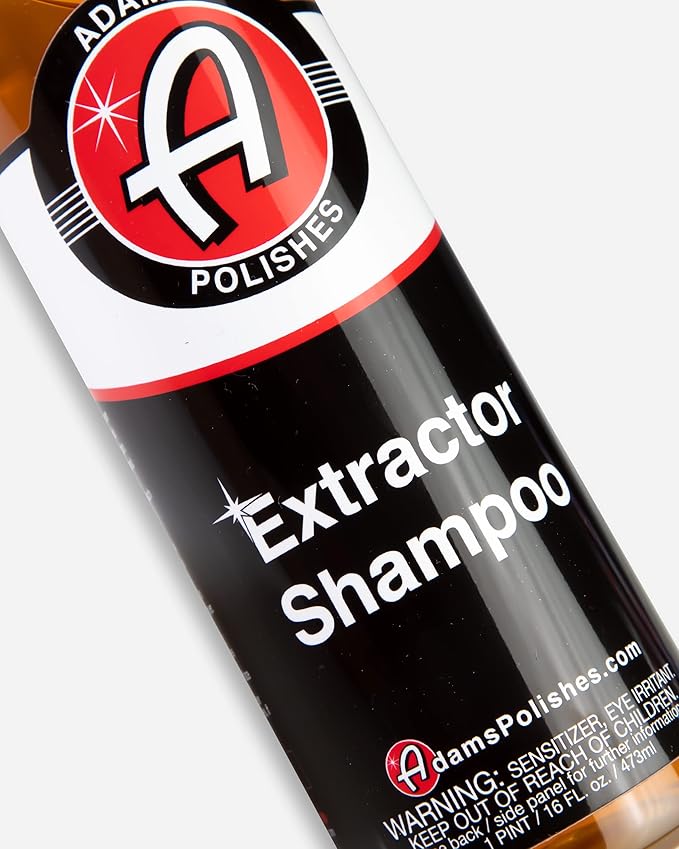 Adam's Carpet Extractor Shampoo (16oz) - Best Vehicle Carpet Detailing Shampoo, Safe Car Flooring Wash For Heated Carpet Extractor, Powerful Auto Floor Cleaning Soap - Low Foam, Citrus Scent