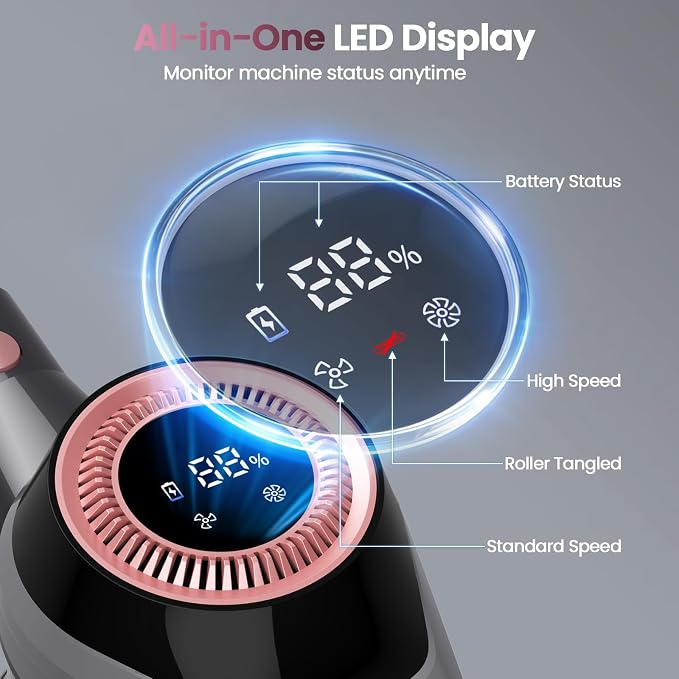 Dzaki N1 Cordless Vacuum Cleaner, 400W 35KPa Cordless Vacuum Cleaner for Home, Cordless Stick Vacuum with LED Display, Anti-Tangle Self-Standing Rechargeable Stick Vacuum for Home Pet Hair Hard Floor