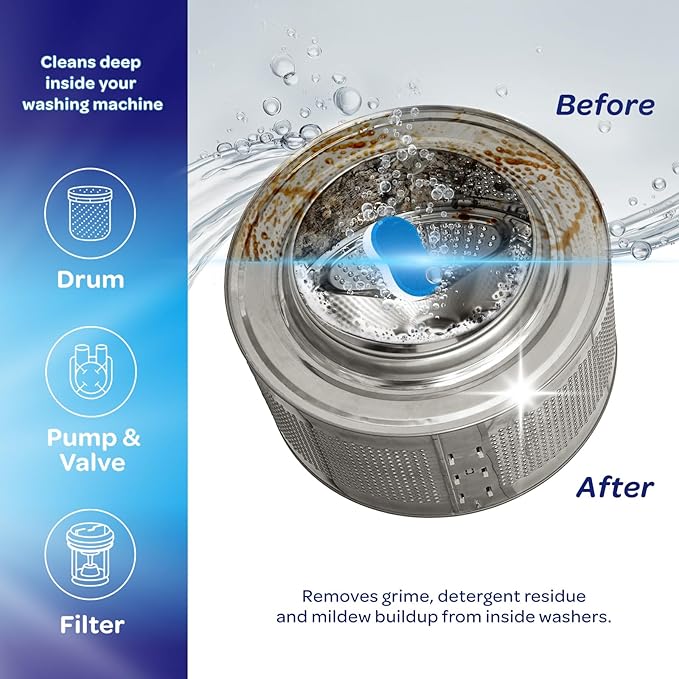 Washing Machine and Disposal Cleaning Tablets 48 Pack - Washer Machine Cleaner Tablets for Top Loader - Kitchen Sink Cleaner And Deodorizer - 12 Month Supply