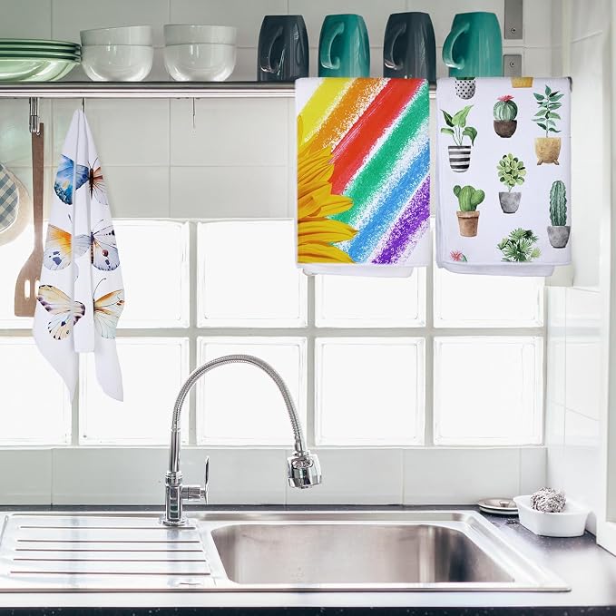 Patelai 32 Pieces Sublimation Dishtowel Absorbent Multi Purpose Kitchen Dish Towels Blank DIY Dishcloth Bathroom Towel for Fall Christmas Kitchen Home Decor,16 x 24 Inch