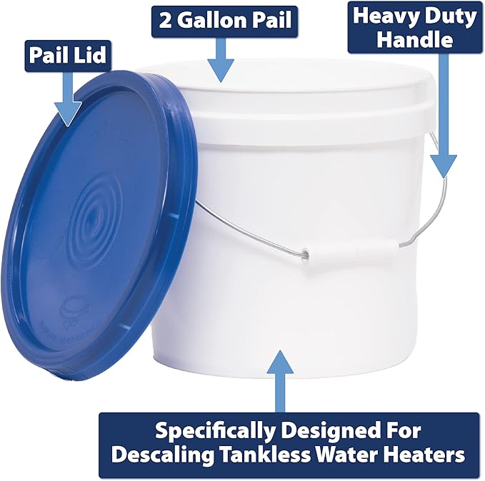 Superior Pump 91658 Tankless Water Heater Pump Kit with Non-Toxic Descaler Solution, 2 Gallon, Select, White