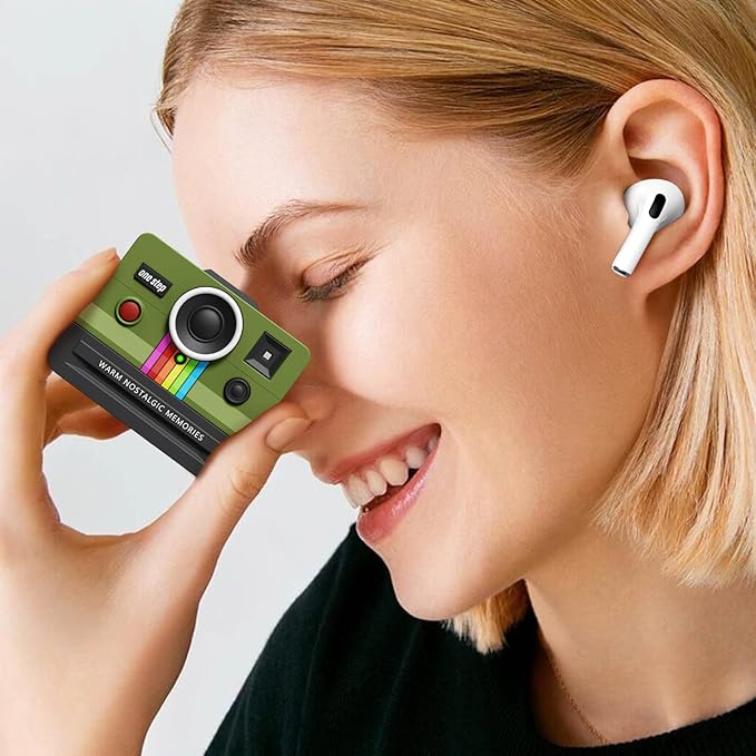 Retro Cases for Apple Airpods iPods Pro 3 Case Cover 2025 - VISOOM Designer Cute Silicone Airpods iPods Pro 3rd Generation Case Cover with Airpod Accessories, Airpod iPod Pro3 Protector Cases-Green