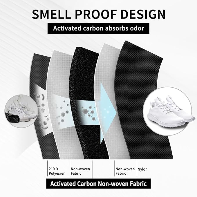 Yupoxiu Smell Proof Cleat Bag - Odor Absorbing, Water-Resistant & Lightweight Shoe Organizer for Soccer, Golf, Gym, Travel Shoe Bag