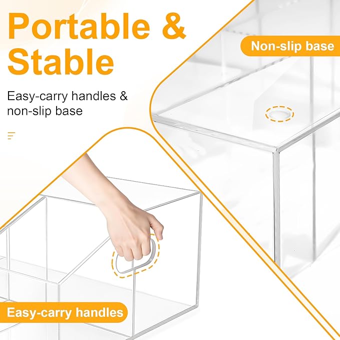Acrylic Paper Plate Organizer and Dispenser – 6 Compartment Plate and Utensil Caddy for Plates, Cups, Napkins and Cutlery, Ideal for Kitchen, Parties, Picnics, Weddings, and Outdoor Events