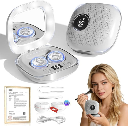 2025 Upgraded Ultrasonic Contact Lens Cleaner【50KHz Germany Super Motor】【Top1 Intelligent Chip-Smart Modes】 Gentle Cleaning & 99% Brightness, Portable Soft Contact Lens Care Tools Home Travel (Grey)