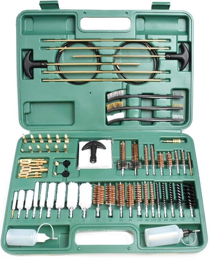 Universal Cleaning Kit for All Guns - Brushes for Pistol, Handgun, Shotgun, Rifle - Elite Brass Rods and Accessories for Men