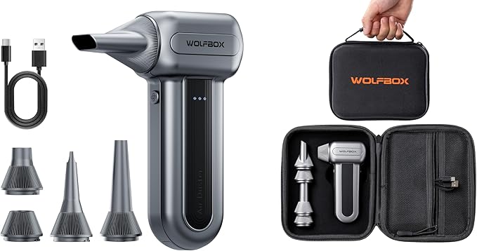 WOLFBOX MF70 Compressed Air Duster and Hard Carrying Case
