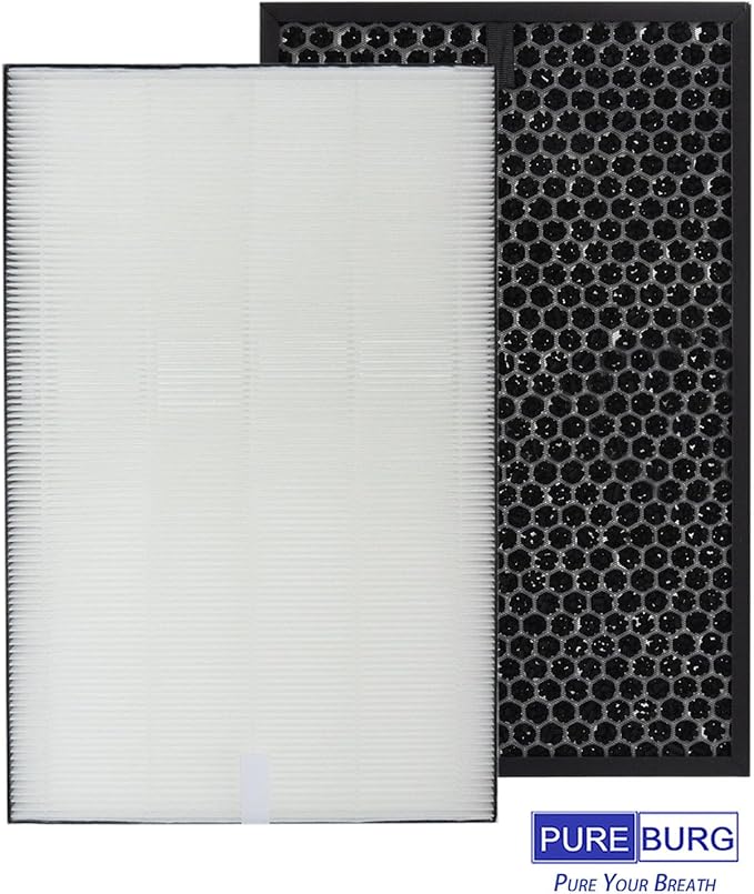PUREBURG Replacement Filter Set Compatible with Sharp KCP70UW KCP110UW Smart Plasmacluster Ion Air Purifier Filter FZP11HFU FZJ80DFU, H13 True HEPA & Activated Carbon
