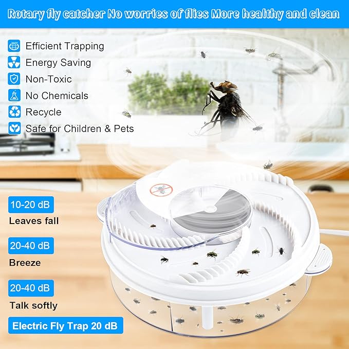 Electric 2 Pcs Fly Trap Pest Device Gnat Flying Insect Automatic Indoor Catcher Control Traps Reject Repellents Tools for Ranch, Garden