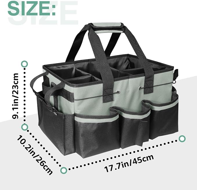 Wearable Cleaning Supply Organizer Caddy Bag, Storage Tote with Handles & Adjustable Shoulder Strap,Heavy - Duty Nylon,Cleaning Supplies Organizer with Divider for Housekeeper & Cleaners