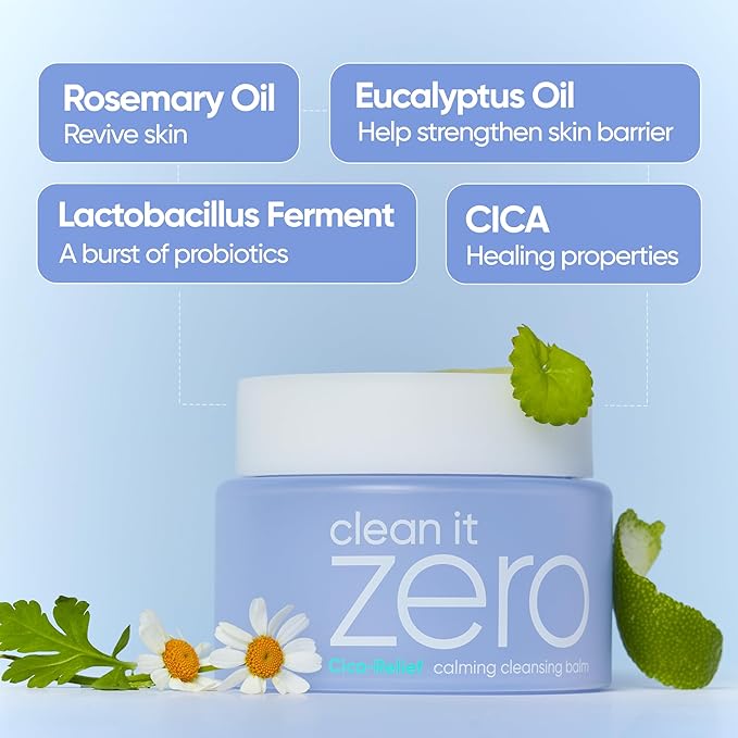 BANILA CO Clean it Zero Calming Cleansing Balm | Korean Makeup Remover for Sensitive Skin | Vegan | Made with Centella Asiatica & Madecassoside (100ml / 3.38 fl. oz + Gift)