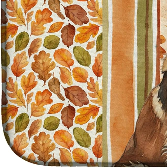 Caroline's Treasures Belgian Tervuren Heirloom Fall Dish Drying Mat Absorbent Dish Drying Mat Pad for Kitchen Counter Dish Drainer Mat for Countertop, 14 x 21", Multicolor