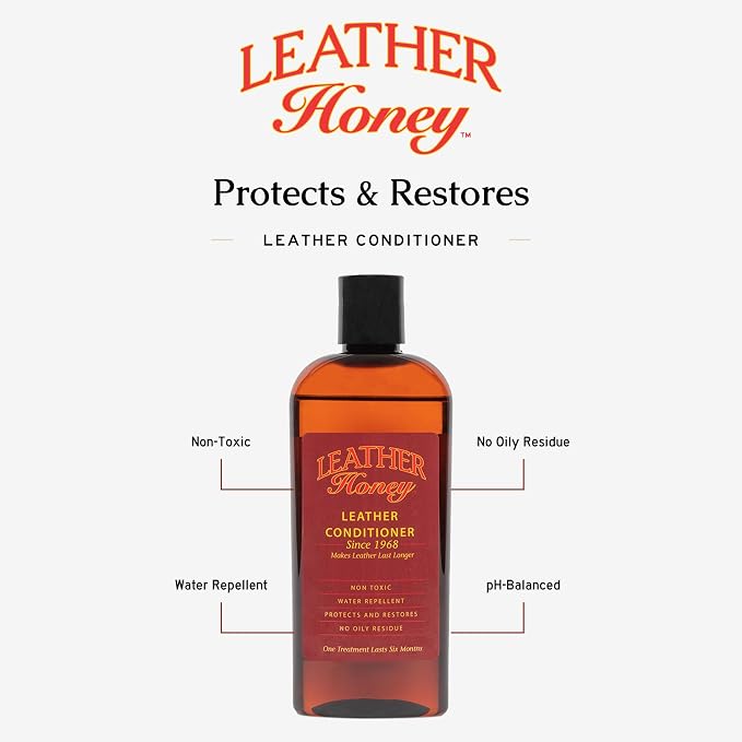 Leather Honey Complete Leather Care Kit Including 4 oz Cleaner, 8 oz Conditioner and 3 Applicator Cloths for use on Leather Apparel, Furniture, Auto Interiors, Shoes, Bags and Accessories