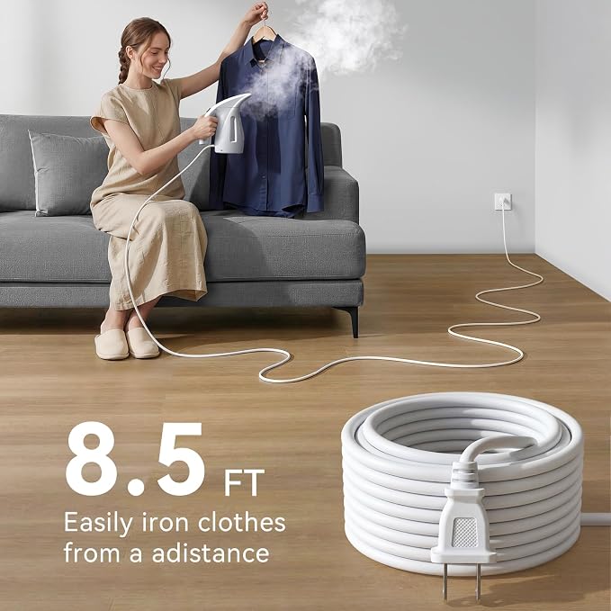 HiLIFE Steamer for Clothes, Portable Handheld Design, 240ml Big Capacity, 700W, Strong Penetrating Steam, Removes Wrinkle, for Home, Office(ONLY FOR 120V) (Pearl White)