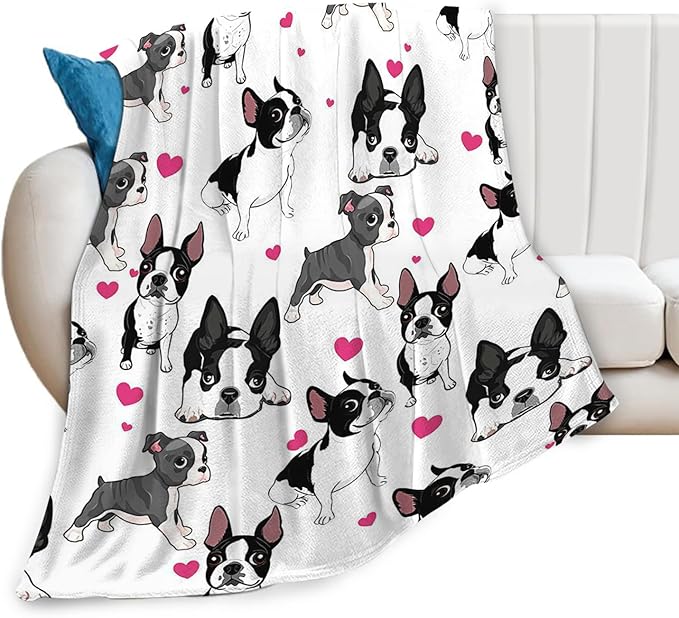 Tijuboni French Bulldog Throw Blanket Dog Gifts for Girls Boys Women Men Kids Adults Soft Flannel Fleece Blanket for Couch Sofa Bed Home Decor 40"x50"