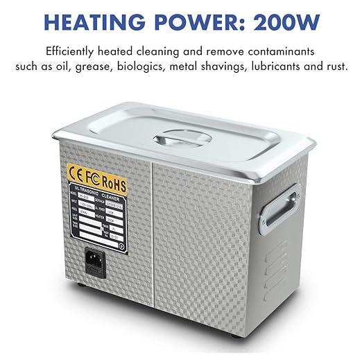 Digital Ultrasonic Parts Cleaner 3L for Cleaning Carbs Jewelry Injectors Bullets Guns and Brass 200W Heated Professional Ultrasonic Cleaning Machine Dareflow