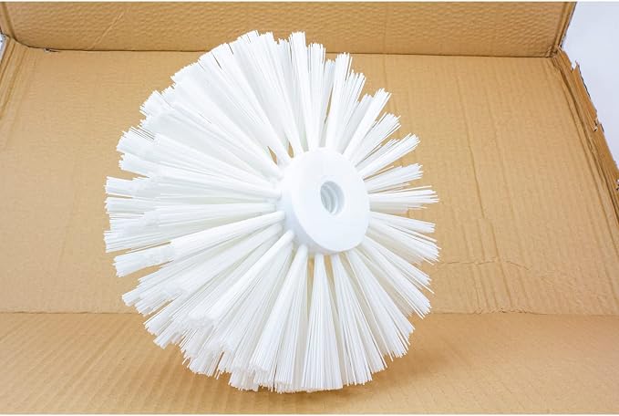 SPARTA Industrial Tank Brush Head Pipe Brush Head, Drain Brush with 3/4" Thread Hole (Handle Not Included) for Commercial Use, Plastic, 5.9 Inches, White, (Pack of 2)