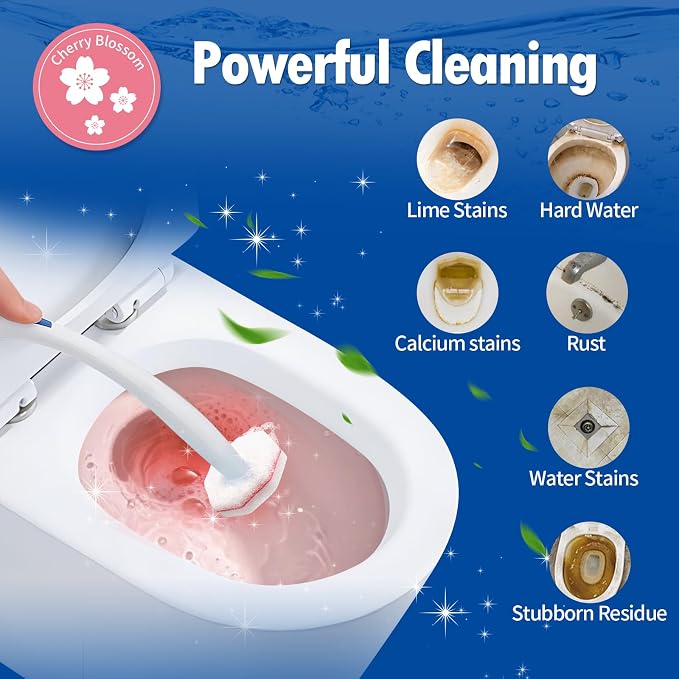 120 Count Toilet Bowl Wand Refills, Disposable Toilet Cleaner Refills, Disposable Wand Heads Compatible with Clorox and the Most Toilet Brushes,Cherry Blossom