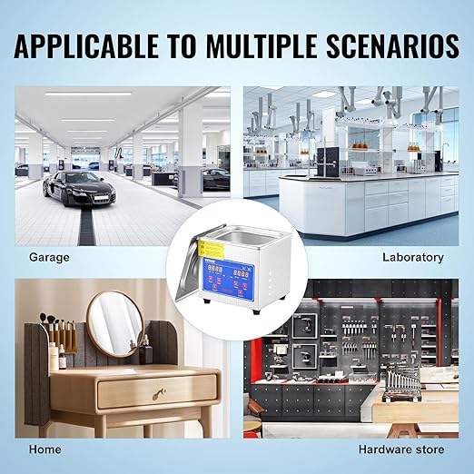 VEVOR 1.3L Professional Ultrasonic Industrial Cleaner with Digital Timer 40kHz Excellent Ultrasonic Cleaning Machine 110V for Jewelry Watch Ring Coin Diamond Eyeglasses Small Parts Cleaning