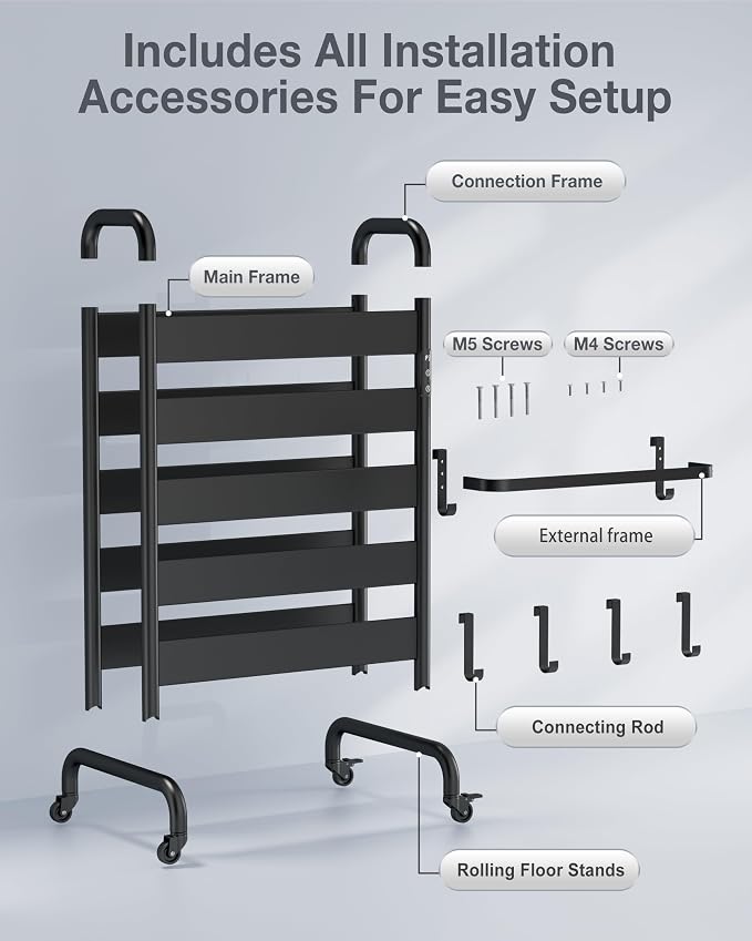 Freestanding Heated Towel Rack 10-Bar, Double Layer Electric Towel Warmer with Wheels, 400W Fast Heating, Adjustable Temperature 110–170°F, Timer & Auto Shut-Off, Space Aluminum, Black