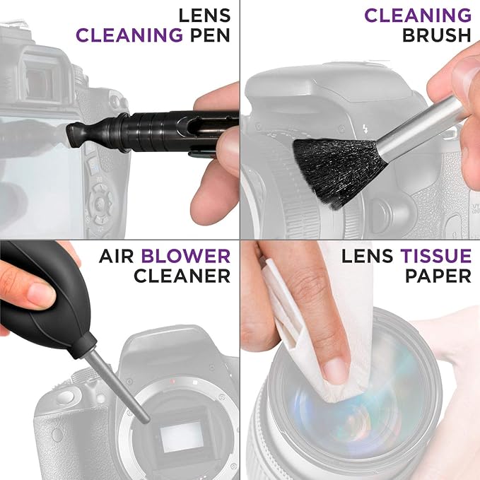 Altura Photo Camera Cleaning Kit - Full Frame Lens & Sensor Cleaner with All-Natural Solution, 24mm Factory-Sealed Swabs, Pen, Blower, Brush, Cloths & Hard Case for Canon Nikon Sony DSLR Mirrorless