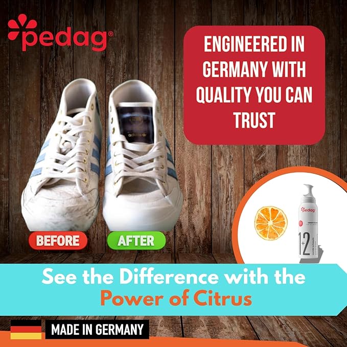 Pedag Shoe Cleaner, Suede Shoe Cleaner & Sneaker Cleaner w/Lime Oil, Lanolin. Amazing as a White Shoe Cleaner, Limpiador de Zapatos. Best Shoe Cleaning Kit for Leather Shoes, Tennis Shoe Cleaner 3.7oz