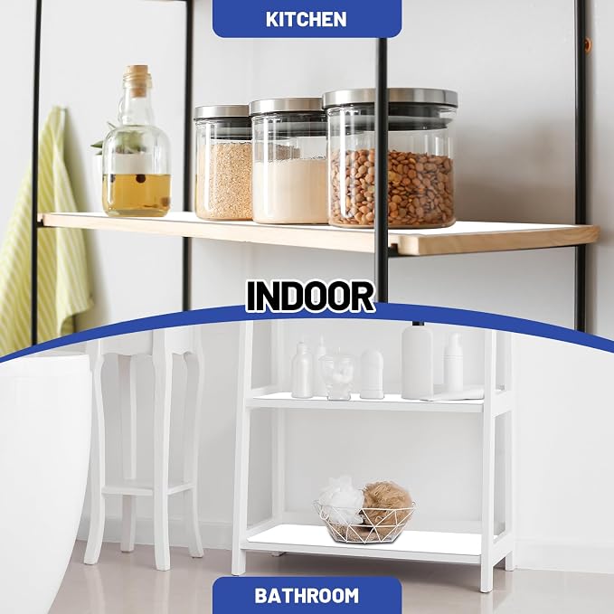 Sliner 8 Pcs 24 x 48 Inch Wire Shelf Liner White Plastic Waterproof Liners for Organizing Metal Rack Shelves, Kitchen Cabinets, Cupboard, Pantry