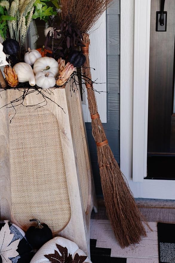 Two 36 Inch Cinnamon Twig Brooms - Fall Halloween Decoration - 2 Broom Package