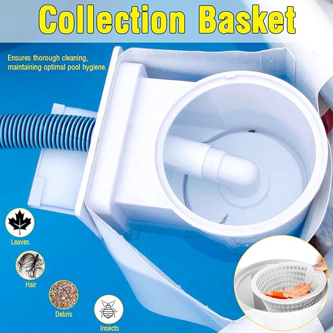 Above Ground Pool Skimmer Kit, Standard Thru-Wall Skimmer, Pool Wall Skimmer, Complete Above Ground Pool Skimmer Box System (White)