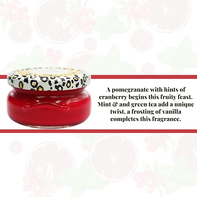 Worldwide Nutrition Bundle Tyler Candle Company Frosted Pomegranate Scent Candles - Luxuriously Scented Candle with Essential Oils - 3.4 oz Large Candle and Multi-Purpose Key Chain