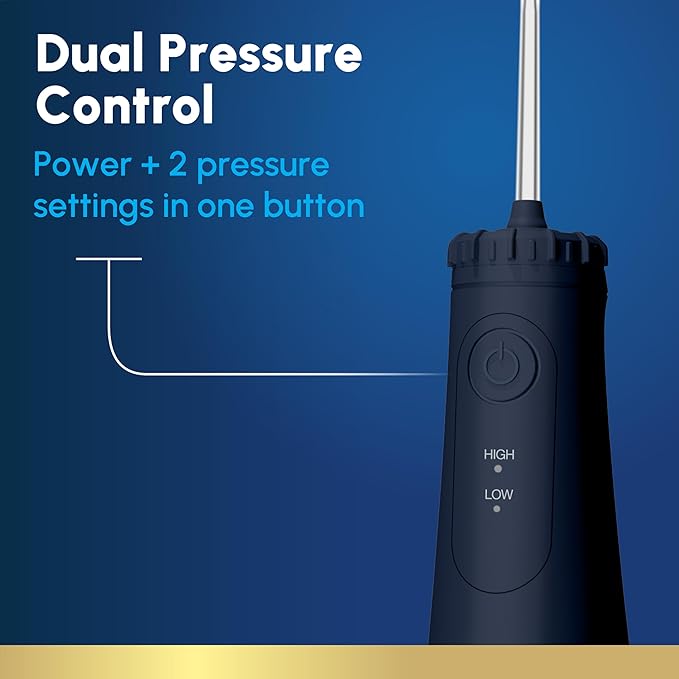 Waterpik Cordless Gem Water Flosser 5100 for Travel and Home, Rechargeable, Portable, Waterproof for Shower, Daily Gum Care, Cleaning Teeth, Braces, Implants, 3 Flossing Tips, ADA Accepted Blue WF-27