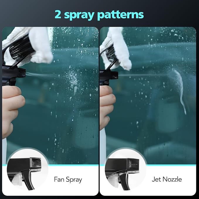 Window Vacuum Cleaner Kit Cordless, 35Min Runtime & 2 Suction Nozzles Cleaning Tool, All-in-One Electric Squeegee Spray Kit for Streak-Free Windows Washing, Shower Glass, Mirrors,Car