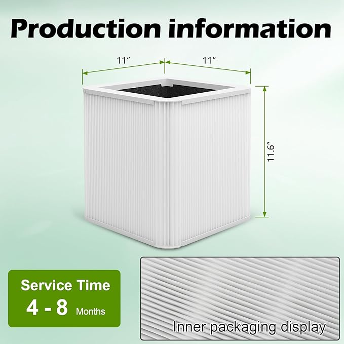2 Pack 211+ Filter Replacement Compatible with 211+ Air Purifier, 2-Stage Filtration System of H13 True HEPA Filter for 211
