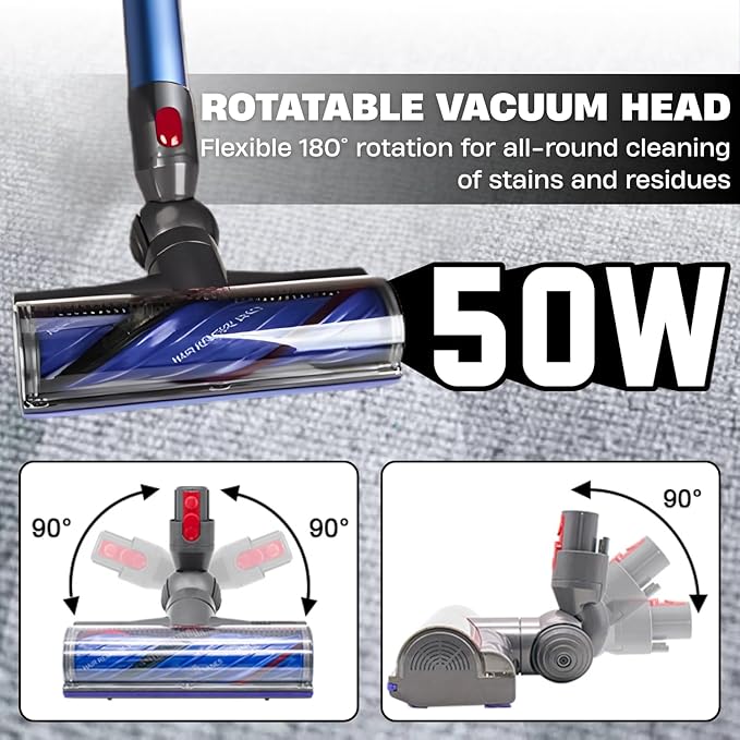 Dyson Vacuum Attachments and Motorized Brush Head for V7 V8 V10 V11 V15 – Replacement Accessories Kit with Dryer Vent Cleaner, Flexible Hose & Anti-Tangle Power Head for Pet Hair, Home & Car Clea