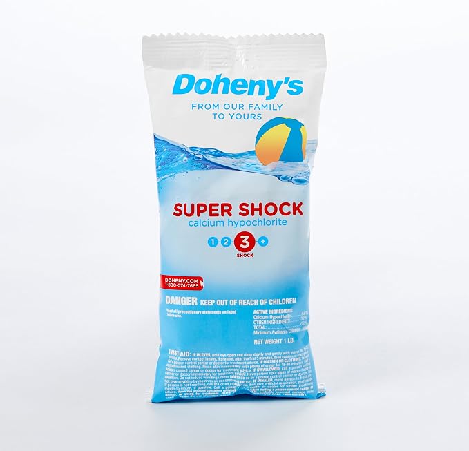 Doheny's Super Pool Shock | Pro-Grade Chlorine Shock, Quick-Dissolving, Fast-Acting 68% Cal-Hypo Granular Pool Shock | 6 x 1lb Bags, Proudly Made in the USA
