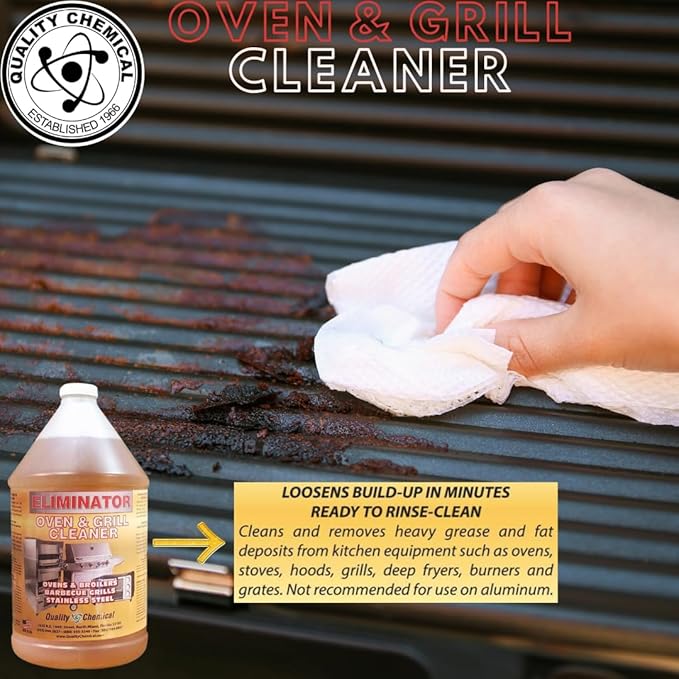 Quality Chemical Oven & Grill Cleaner - Heavy-Duty - Fast Acting & Easy to Use - Degreaser 128 oz (Pack of 1)