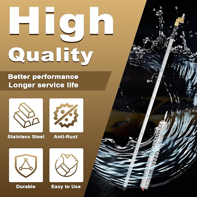 Gekufa 39'' Car Radiator Cleaning Wand, 25° Fan Nozzle Radiator Genie Water Air Cleaning Wands, High-Pressure Washer Radiator Wand with 1/4'' Quick Coupler (4500PSI)