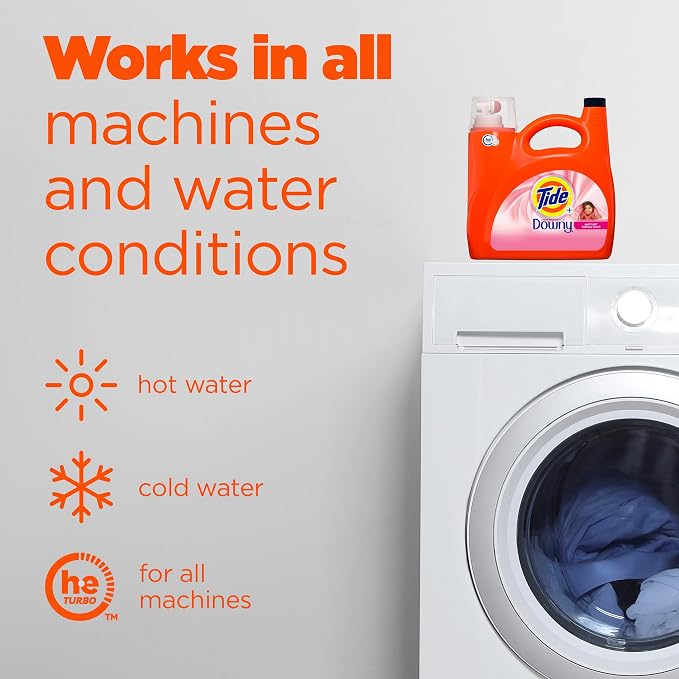 Bundle of Tide plus Downy Liquid Laundry Detergent Soap, April Fresh Scent, HE Compatible, 94 Loads, 132 fl oz + Tide Power PODs Laundry Detergent with Downy Soft Boosters, April Fresh Scent, 18 Count