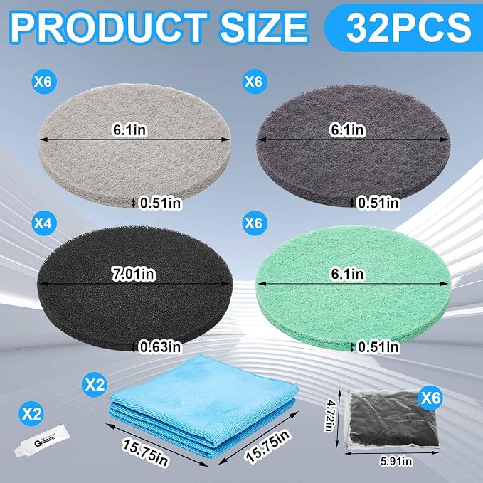 Threlaco 26 Pcs Canister Filter Media Replacement Kit Compatible with Fluval Fx4 Fx5 Fx6 Include Foam Filter Pads, Aquarium Maintenance Water Polishing Pads, Silicone Lubricant, Towels