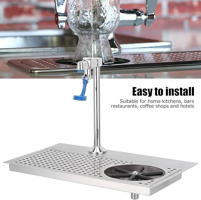 Topyond Automatic Glass Washer Kit, Commercial Glass Cup Rinser, Multi-Angle Water Outlet, Faucet, Plum Blossom Hex Cup Holder, Stainless Steel Pitcher Rinser for Hotels, Cafés Restaurants
