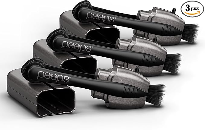 Peeps Glasses Cleaner - for Eyeglasses, Reading Glasses, and More - Lens Cleaner with Carbon Microfiber Tech-Electroplated Silver-3 Count (Pack of 1)